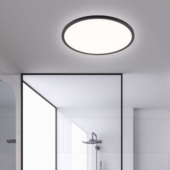 Plafoniera da esterno 50cm rotonda led 45w cct nera ip54